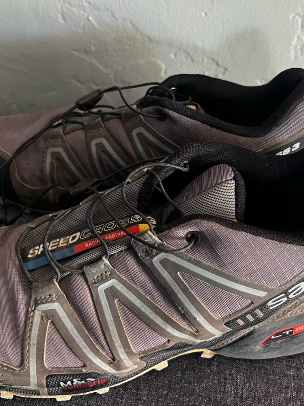 Salomon Purple and Black Trail Shoe